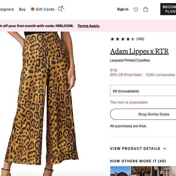 Adam Lippes Leopard Culottes - Picture 3 of 5